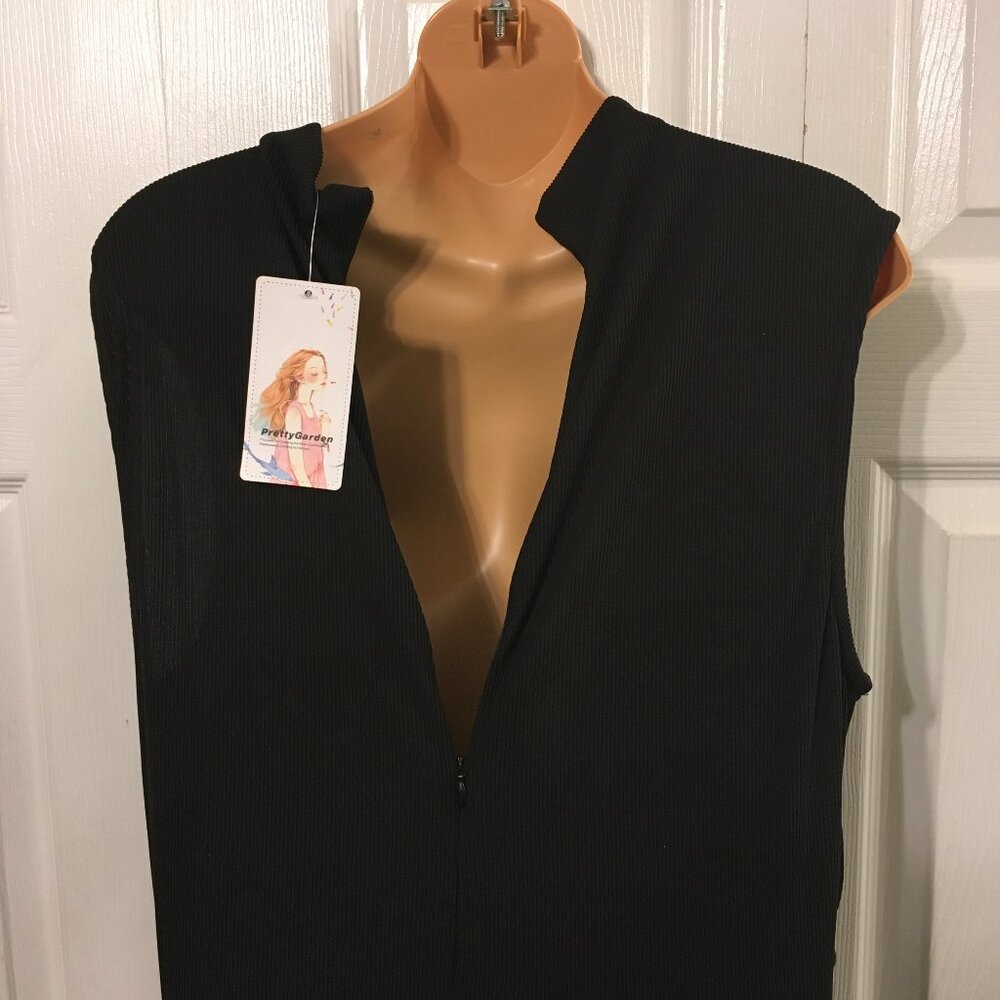 Pretty Garden Black Wide Leg Romper With Pockets - Picture 5 of 9